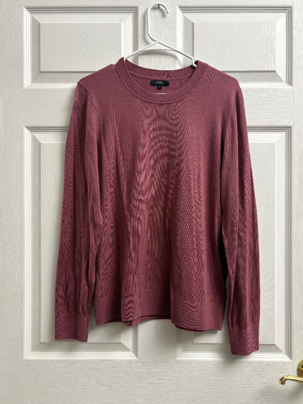 Women's Quince Burgundy Cotton Crewneck Sweater